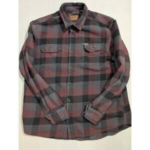 Orvis Shirt Mens XL Heavy Flannel Shirt Jacket Plaid Shacket Pockets Outdoors